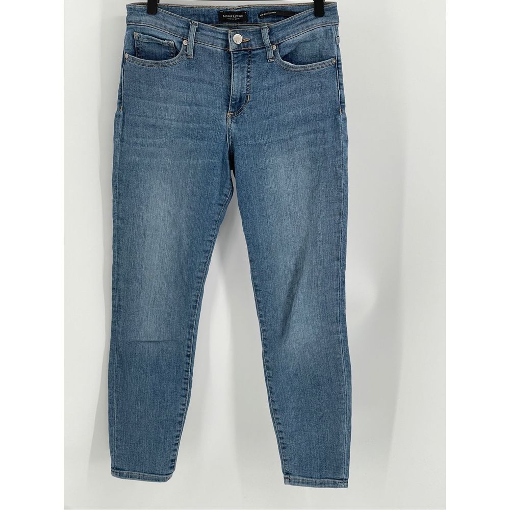 Banana Republic Jeans Women's Size 27 Petite Mid Rise Skinny Ankle‎ Blue Denim